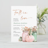 Invitation Tomber dans l'amour Citrouille Floral Jars Fête de (Debout devant)