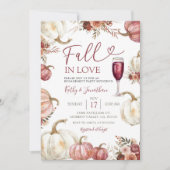 Invitation Tomber dans l'amour Citrouille ivoire Floral Engag (Devant)