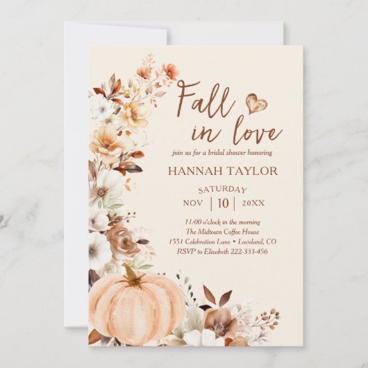 Invitation Tomber dans l'amour Citrouille QR Code Fête des ma (Devant)