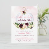 Invitation Tomber dans l'amour Citrouille rose Baby shower Bo (Debout devant)
