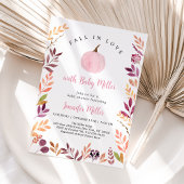 Invitation Tomber dans l'amour Citrouille rose Baby shower fe
