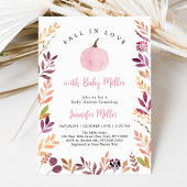 Invitation Tomber dans l'amour Citrouille rose Baby shower fe
