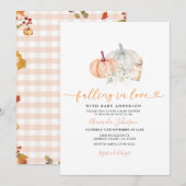 Invitation Tomber dans l'amour Citrouilles rustiques Baby sho (Devant / Derrière)