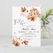 Invitation Tomber dans l'amour Crème de rouille Citrouille Fê (Debout devant)