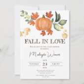 Invitation Tomber dans l'amour Editable automne feuilles Baby (Devant)