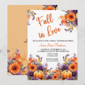 Invitation Tomber dans l'amour Fête des mariées Citrouille Fl (Devant / Derrière)