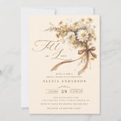 Invitation Tomber dans l'amour Fête des mariées florale (Devant)