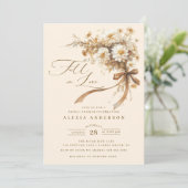 Invitation Tomber dans l'amour Fête des mariées florale (Debout devant)