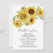 Invitation Tomber dans l'amour Fête des mariées tournesol (Devant)