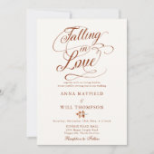 Invitation Tomber dans l'amour Feuille Romantique Mariage de (Devant)