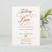 Invitation Tomber dans l'amour Feuille Romantique Mariage de (Debout devant)