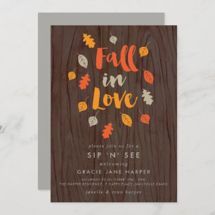 Invitation Tomber dans l'amour Feuilles d'automne Sip & Voir