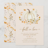 Invitation Tomber dans l'amour Fleur sauvage Fête des mariées (Devant / Derrière)