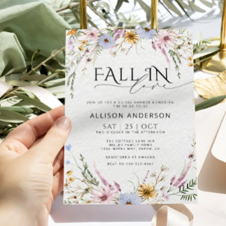 Invitation Tomber dans l'amour Fleur sauvage nuptiale Invitat