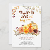 Invitation Tomber dans l'amour Fleurs d'automne Baby shower C (Devant)