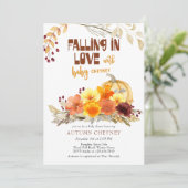 Invitation Tomber dans l'amour Fleurs d'automne Baby shower C (Debout devant)
