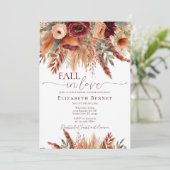 Invitation Tomber Dans L'Amour Fleurs Pampas Fête des mariées (Debout devant)