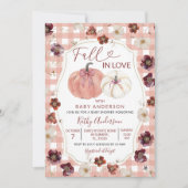 Invitation Tomber dans l'amour Floral rose Citrouille Baby sh (Devant)