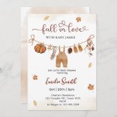 Invitation Tomber dans l'amour garçon Baby shower de vêtement (Devant / Derrière)