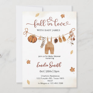 Invitation Tomber dans l'amour garçon Baby shower de vêtement