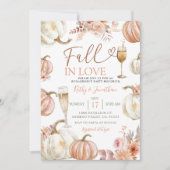 Invitation Tomber dans l'amour ivoire Beige Citrouille Partie (Devant)