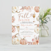 Invitation Tomber dans l'amour ivoire Beige Citrouille Partie (Debout devant)