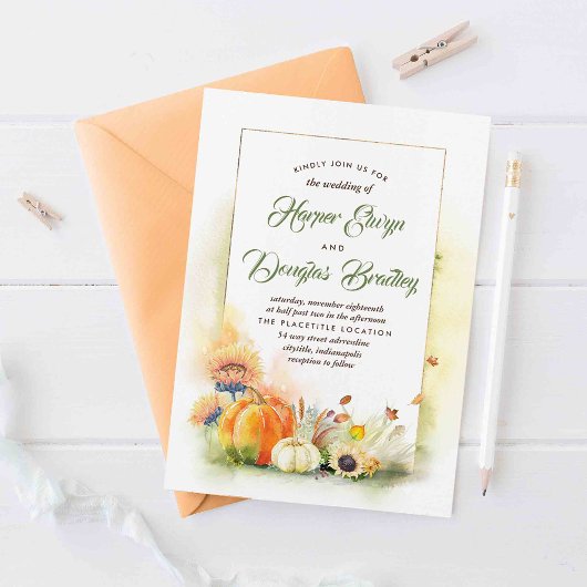 Invitation Tomber dans l'amour | Mariage Citrouille des tourn