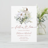Invitation Tomber dans l'amour Mariage de automne Citrouille (Debout devant)