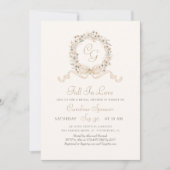 Invitation Tomber dans l'amour Monogramme Élégante Fête des m (Devant)