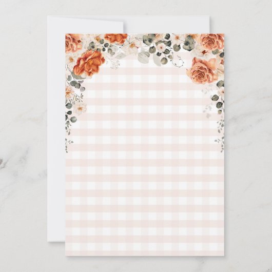 Invitation Tomber dans l'amour Orange En vichy Citrouille Bab (Dos)