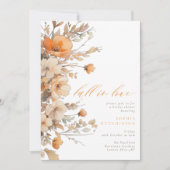 Invitation Tomber dans l'amour Orange et Brown Fête des marié (Devant)