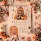 Invitation Tomber dans l'amour Petit Teddy Ours Citrouille Ba