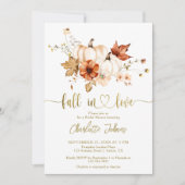 Invitation Tomber dans l'amour rouille Citrouille Fête des ma (Devant)