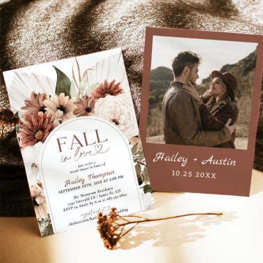 Invitation Tomber Dans L'Amour Rustique Boho Fête des mariées