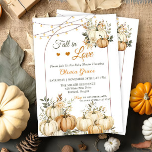 Invitation Tomber Dans L'Amour Rustique Citrouille Baby showe