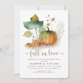 Invitation Tomber dans l'amour Rustique Citrouille engagement (Devant)