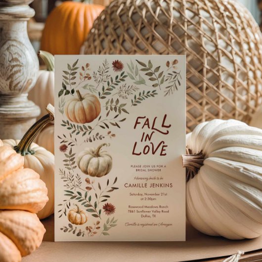 Invitation Tomber dans l'amour Rustique Fête des mariées d'au