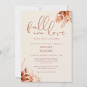 Invitation Tomber dans l'amour Rustique Floral Baby shower d' (Devant)