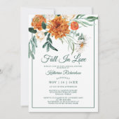 Invitation Tomber Dans L'Amour Rustique Floral Fête des marié (Devant)