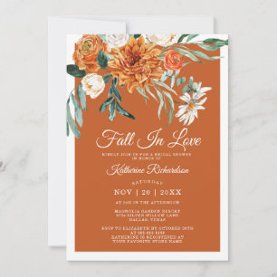 Invitation Tomber dans l'amour Rustique Terracotta Automne Fê