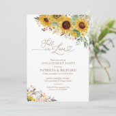 Invitation Tomber dans l'amour Sunflower Engagement (Debout devant)