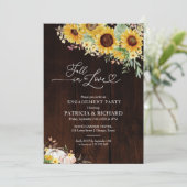 Invitation Tomber dans l'amour Sunflower Engagement (Debout devant)