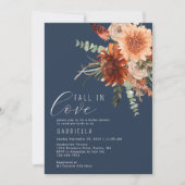 Invitation Tomber Dans L'Amour Terracotta Fête des mariées Fl (Devant)