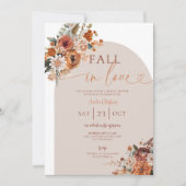 Invitation Tomber dans l'amour Terracotta nuptiale de douche (Devant)