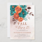 Invitation Tomber dans l'amour Terracotta Turquoise Fête des  (Devant)