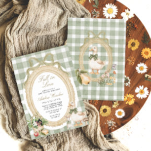 Invitation Tomber dans l'amour Vintage Baby shower de taille 