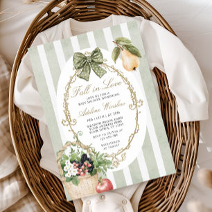 Invitation Tomber dans l'amour Vintage Baby shower de taille 