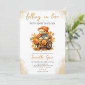 Invitation Tomber dans le Baby shower de l'ours amoureux (Debout devant)