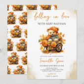 Invitation Tomber dans le Baby shower de l'ours amoureux (Devant / Derrière)