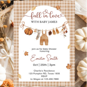 Invitation Tomber dans Love Boy Vêtements Baby shower